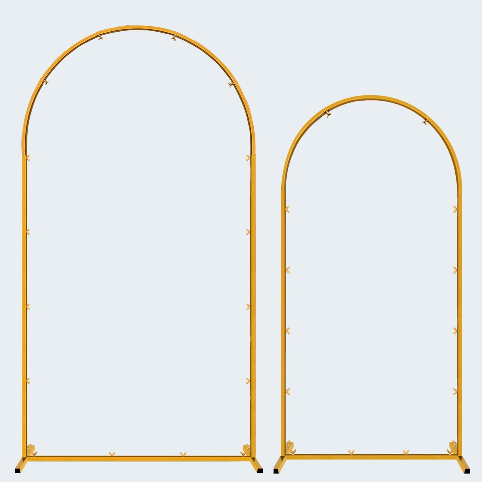 Arch Backdrop Stand Set of 2, 7.2ft & 6ft Metal Arch Frame with Ground Stakes…