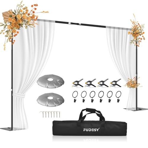 Backdrop Stand Heavy Duty Adjustable Photo Background Pipe and Drape 8.5x10ft