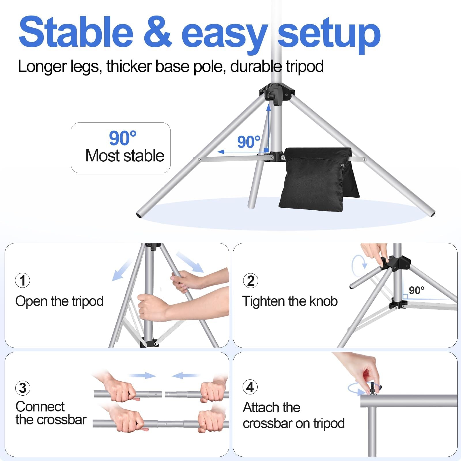 EMART Backdrop Stand 10x7ft(WxH) Photo Studio Adjustable Background Stand Sup…