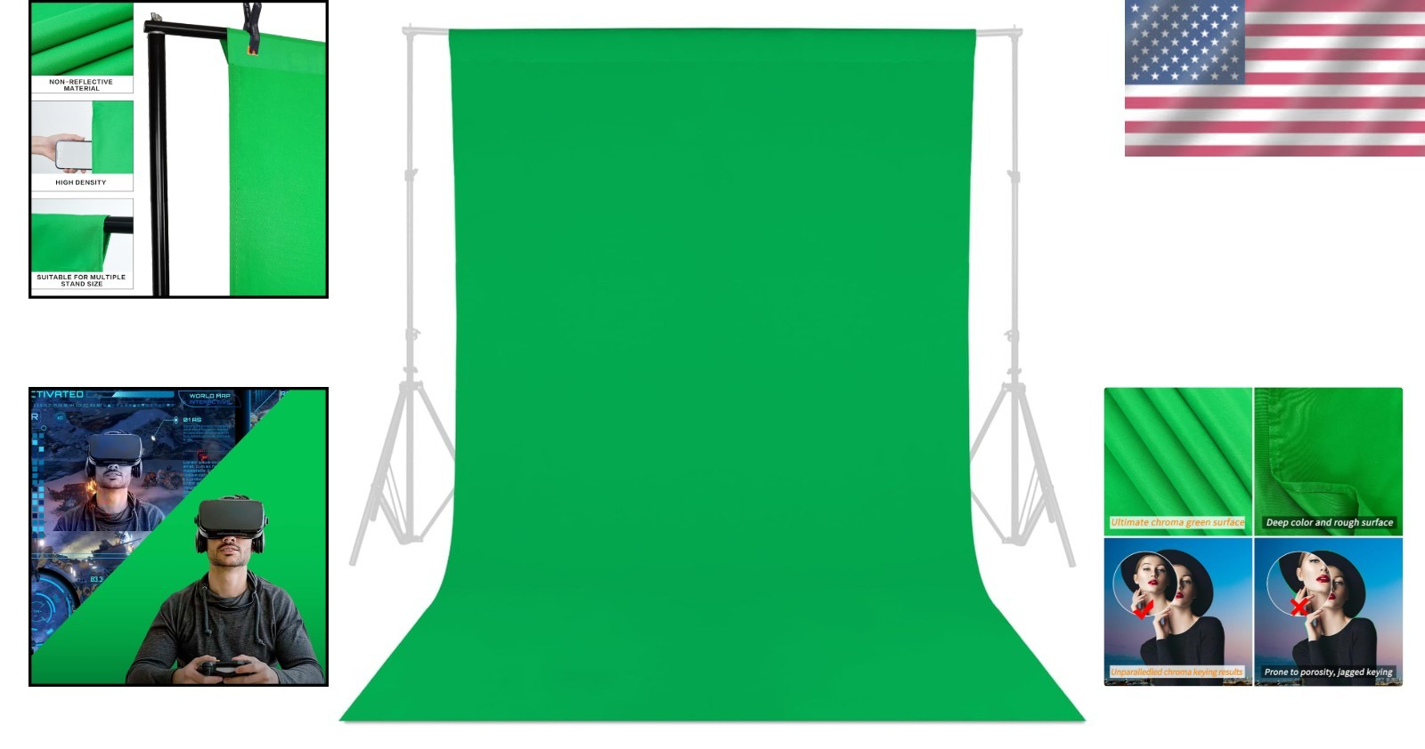 Lightweight 5x7FT Green Photography Backdrop – Easy Setup for All Occasions