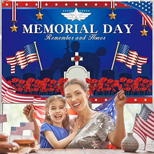 Veterans Day Decorations – Memorial Day Background Banner Red and Blue banner