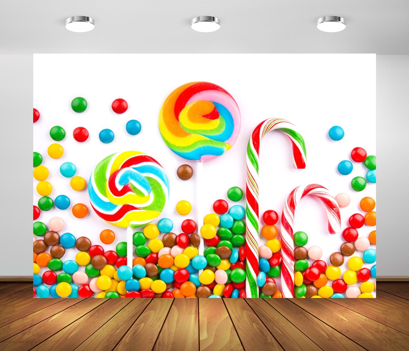 BELECO 7x5ft Fabric Sweets Backdrop – Colorful Candies, 7x5FT, N5-a20128