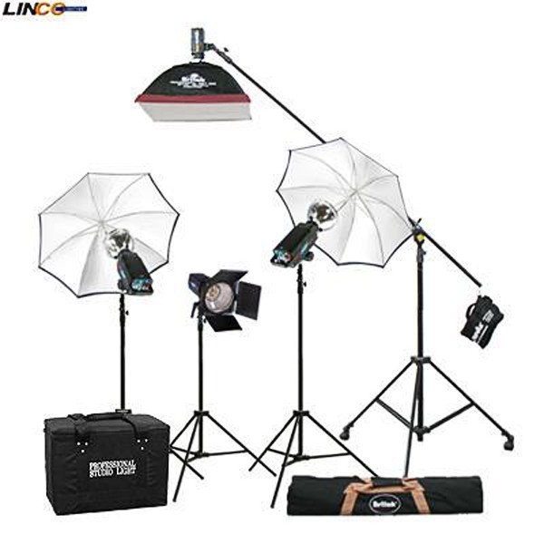 Studio Strobe Flash Light Kit Umbrella Boom Stand Lighting Photo Monolight 30091