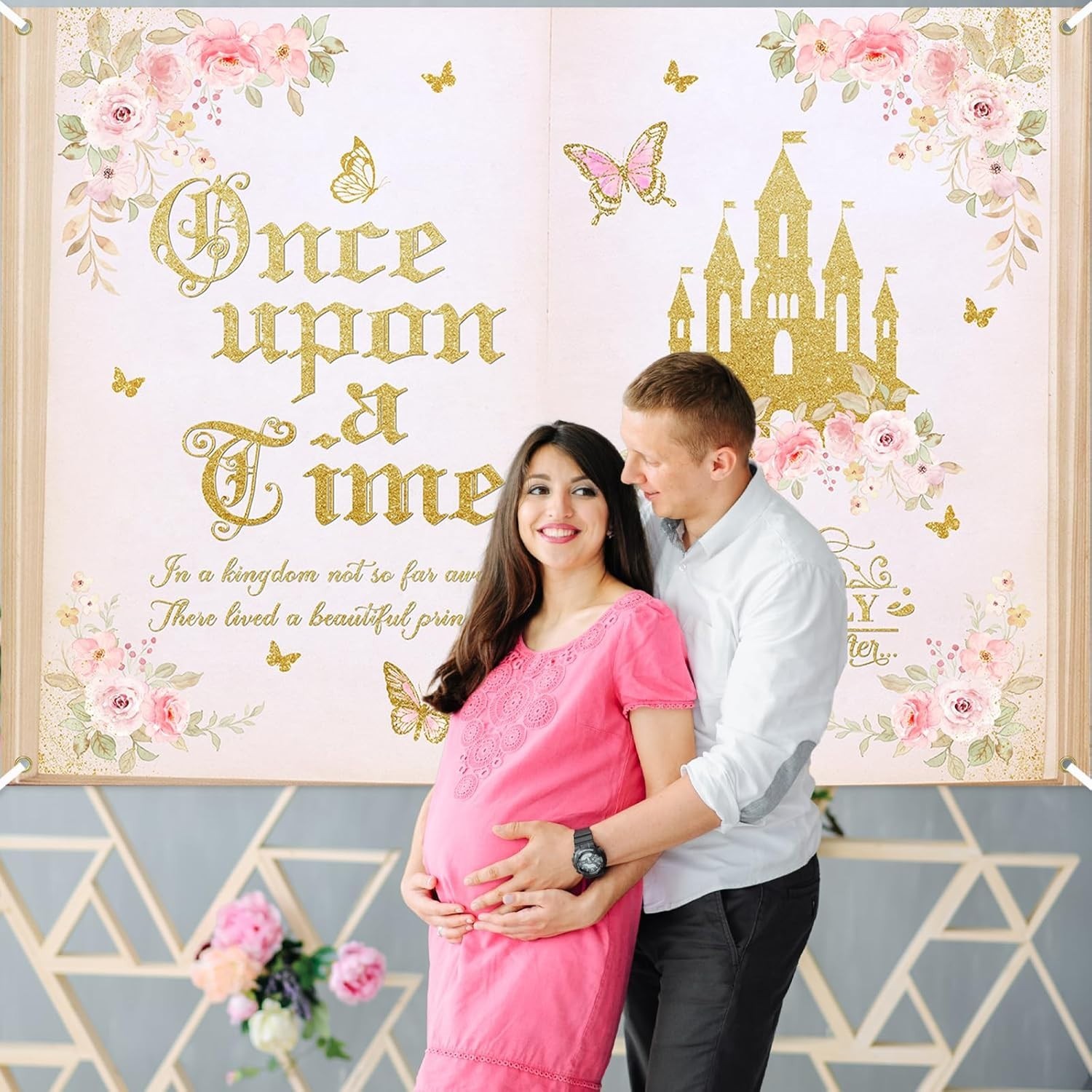 Once Upon a Time Backdrop for Girls Floral Castle Princess Fairy Tale Birthda…