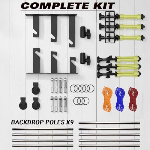 Photography Backdrop 3 Roller Support System, 118 inch Stainless Steel