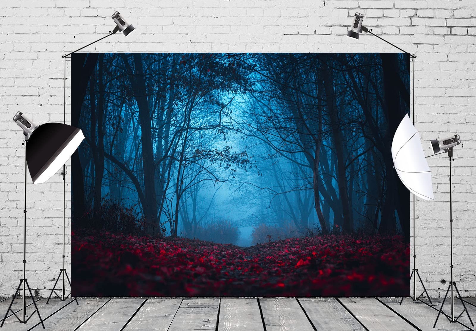 BELECO 7x5ft Fabric Mysterious Foggy Forest Backdrops for 7x5FT, A11253