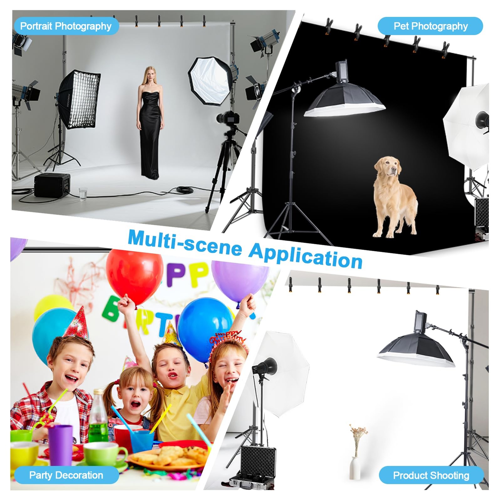 8.5 x 10ft Background System,Professional photo backdrop stand kit with 10 x …