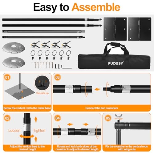 Backdrop Stand Heavy Duty Adjustable Photo Background Pipe and Drape 8.5x10ft