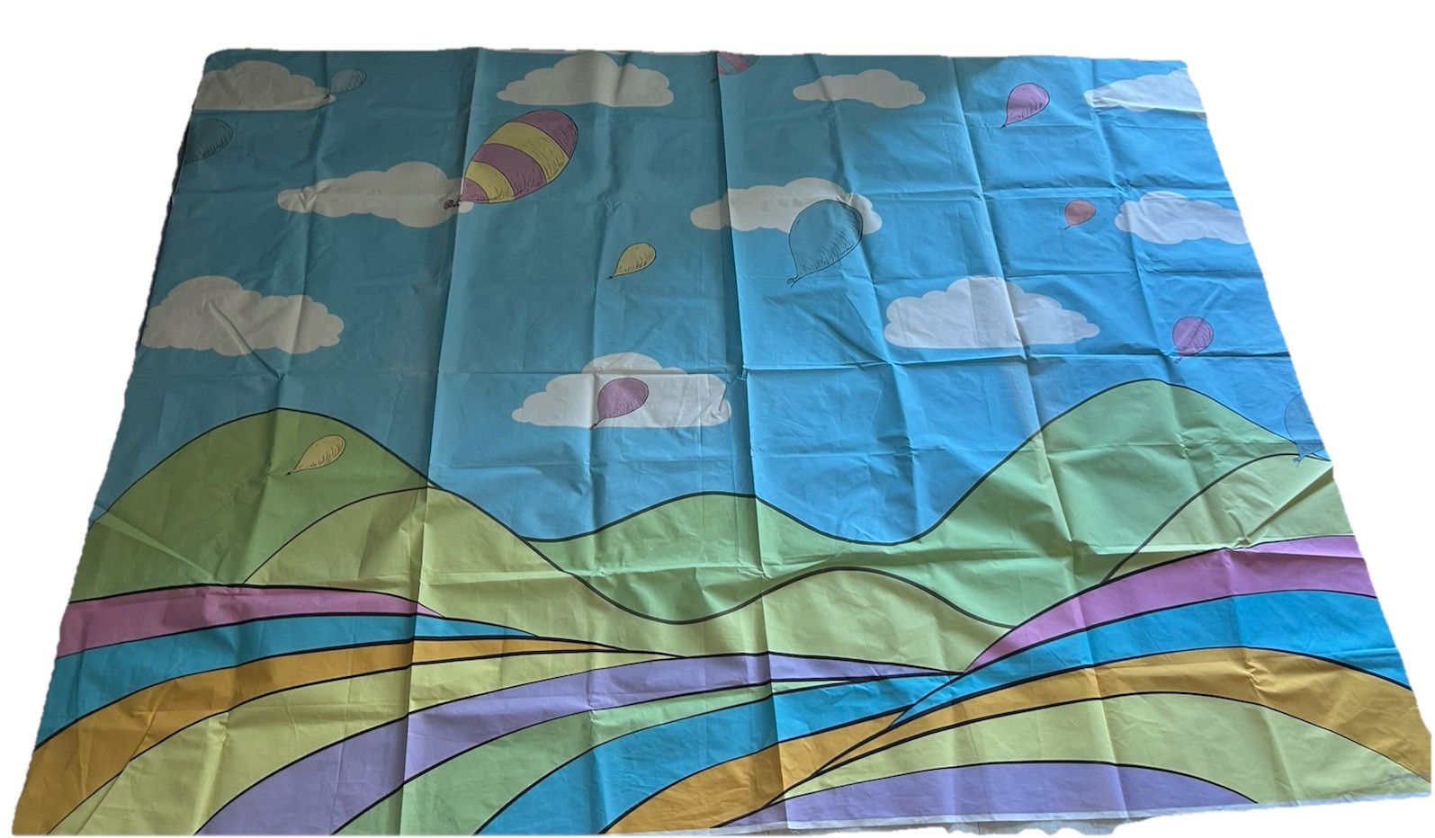 Oh! The Places You’ll Go! Cartoon Backdrop Blue Sky, Balloons And Clouds