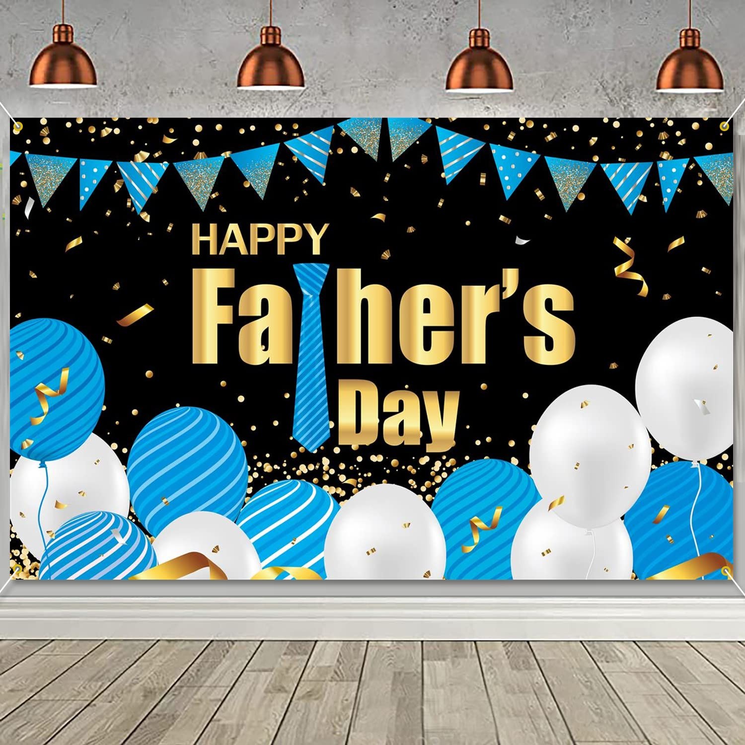 Backdrop Banner for Fathers Day Background Banner with Balloons Fathers Day Pa..