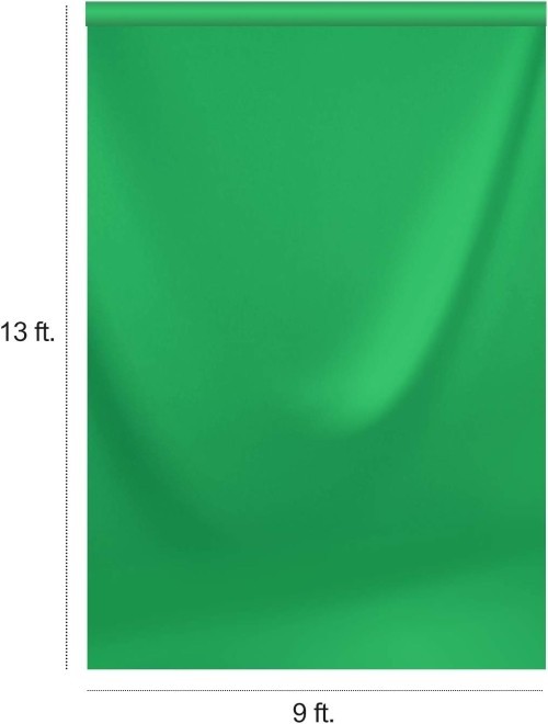 9 x 13 ft. (W x H) Chromakey Green Backdrop Background Screen, A+ Grade High Den