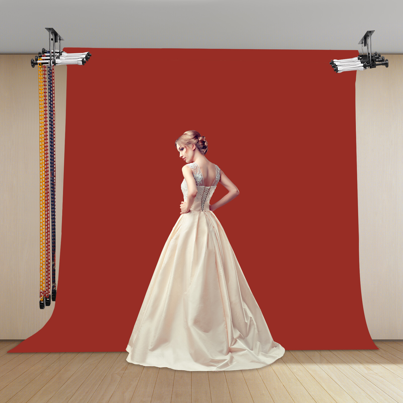 4-Roller Photography Wall Mounting Support Stand Kit Manual Background Holder US