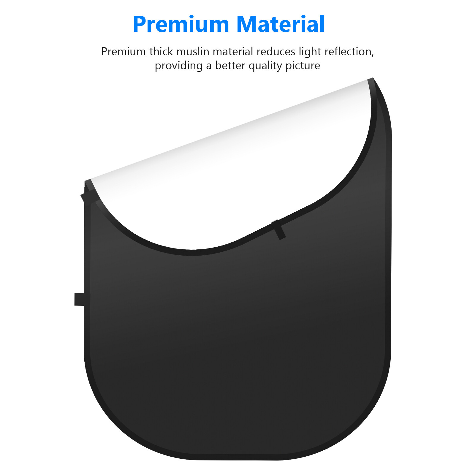 Neewer Black White Double Sided Pop Out Collapsible Muslin Backdrop Background