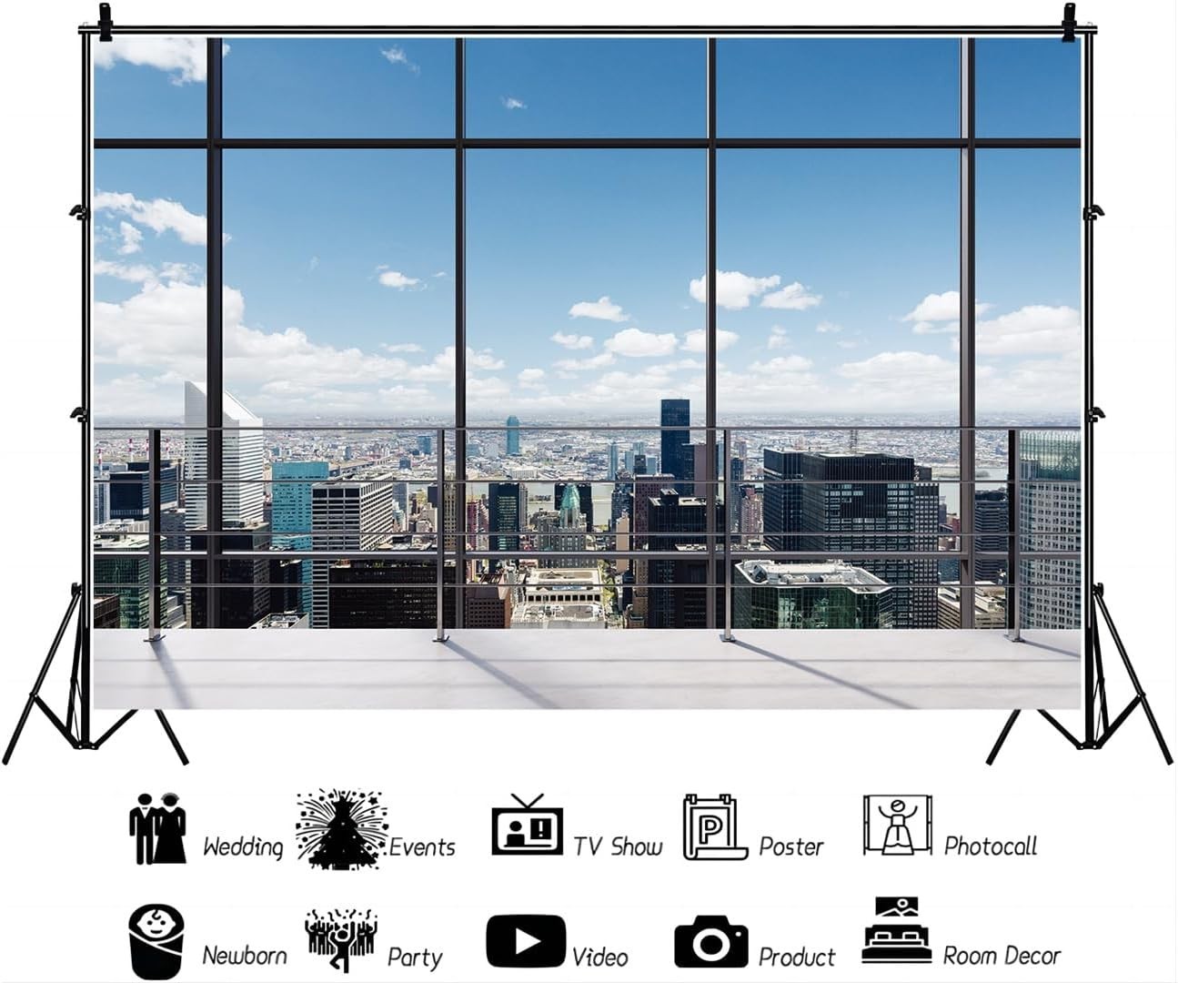 7X5Ft/8X6FT Office Room Backdrop City Vinyl Backdrops Business Street View Skysc