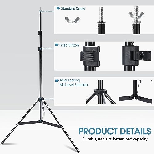Photo Video Studio 10x7Ft (WxH) Adjustable Background Stand Backdrop black