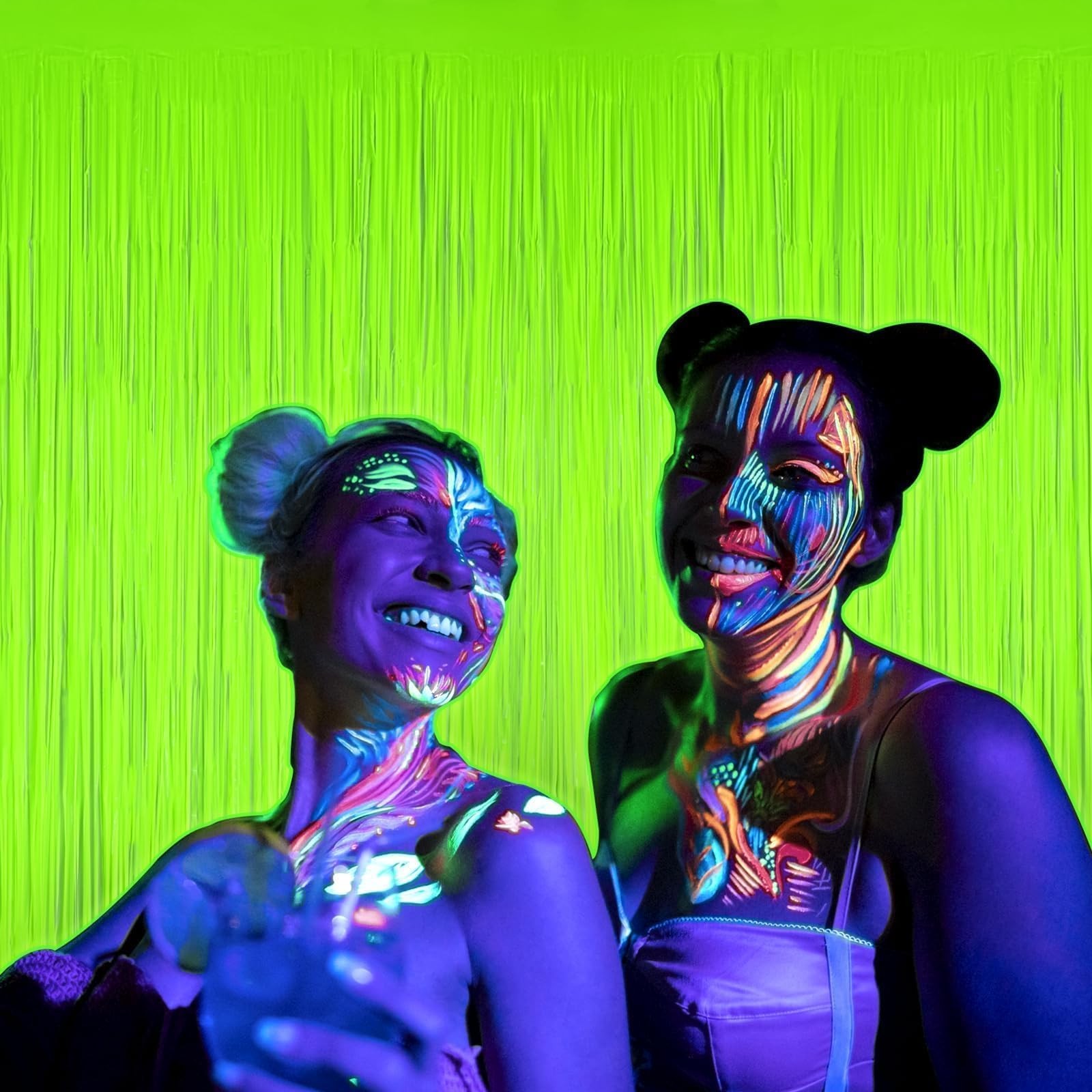 Mega-L Glow in The Dark Party Supplies, Neon Party Decorations, 2 Pack 6.6×6….