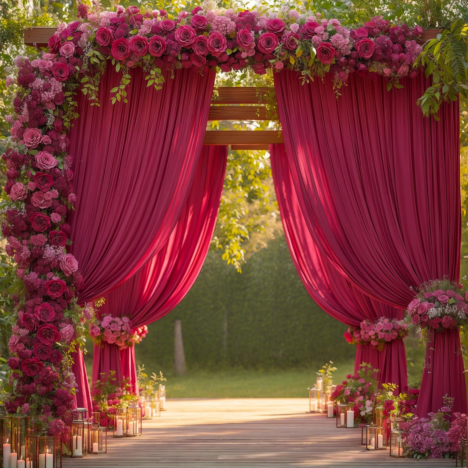 40x10FT Burgundy Backdrop Curtains for W4′ x H10′(10 Panels),