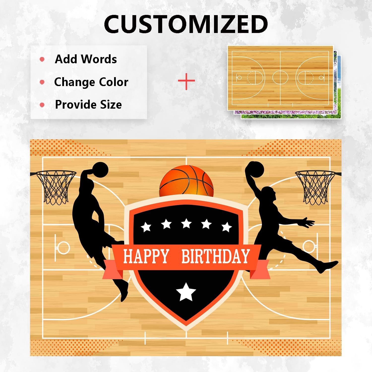Basketball Court Backdrop Sports Stadium Birthday Photo Background 7×5 Feet