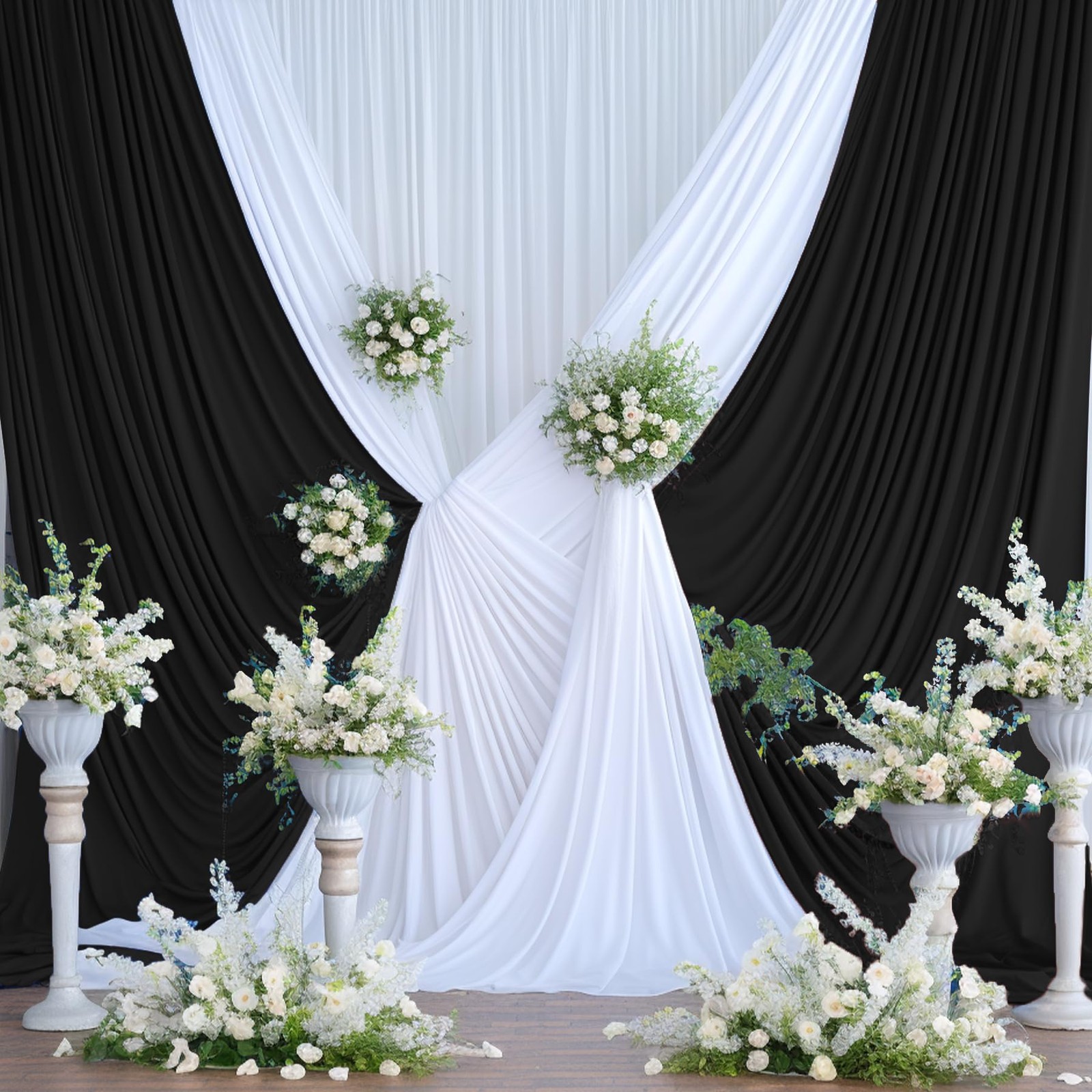 10x12ft Black Backdrop Curtains for Wedding/Photography 5ft x 12ft Drapes