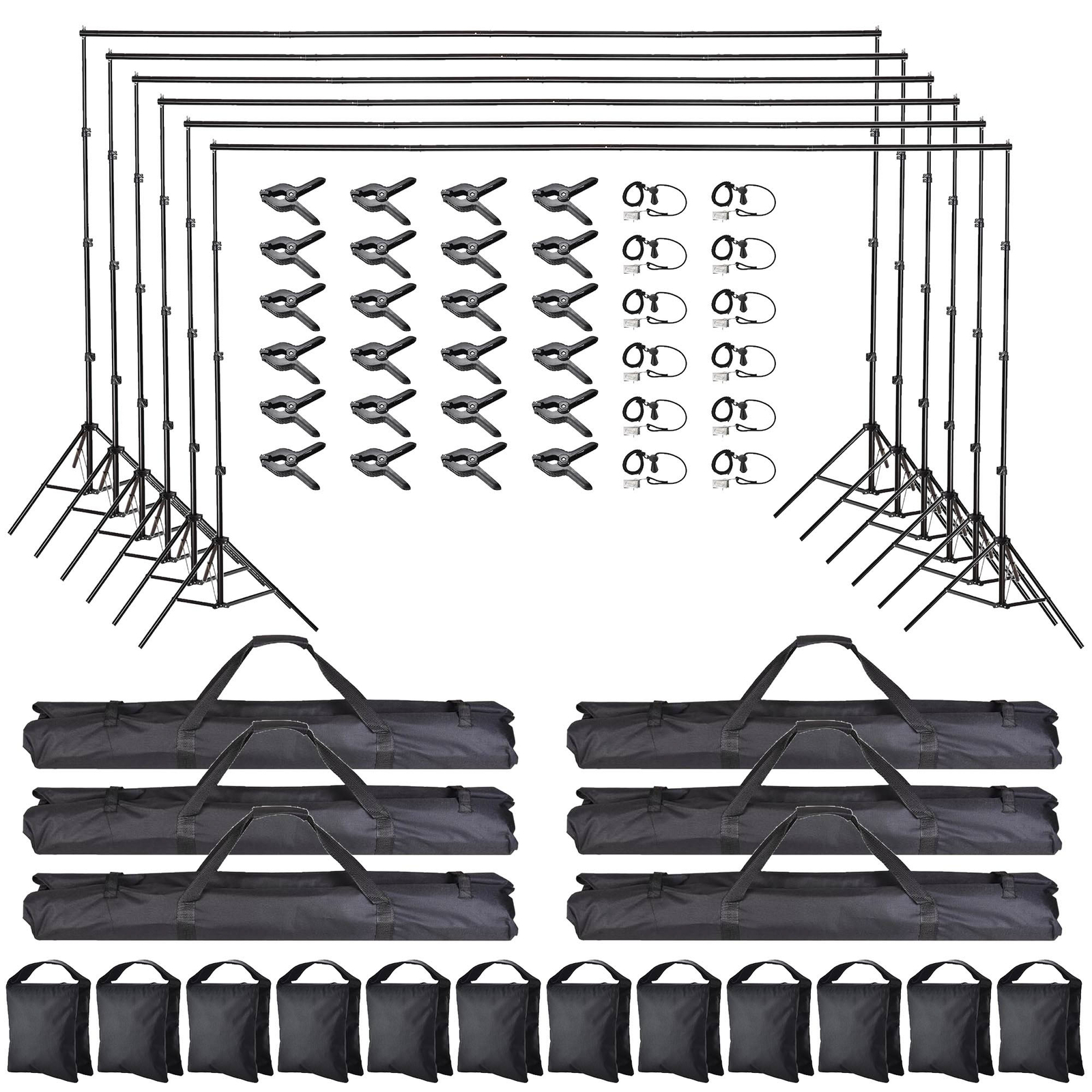 8.5x10Ft Photography Background Backdrop Stand Kit Adjustable Crossbar 6 Packs