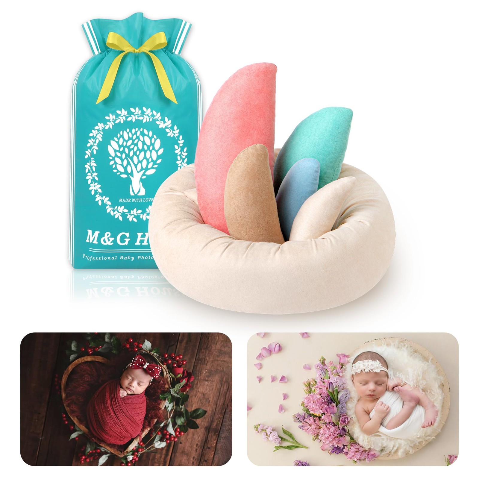 Newborn Photography Props – 6pcs Baby Photoshoot Props, Adjustable Photograph…