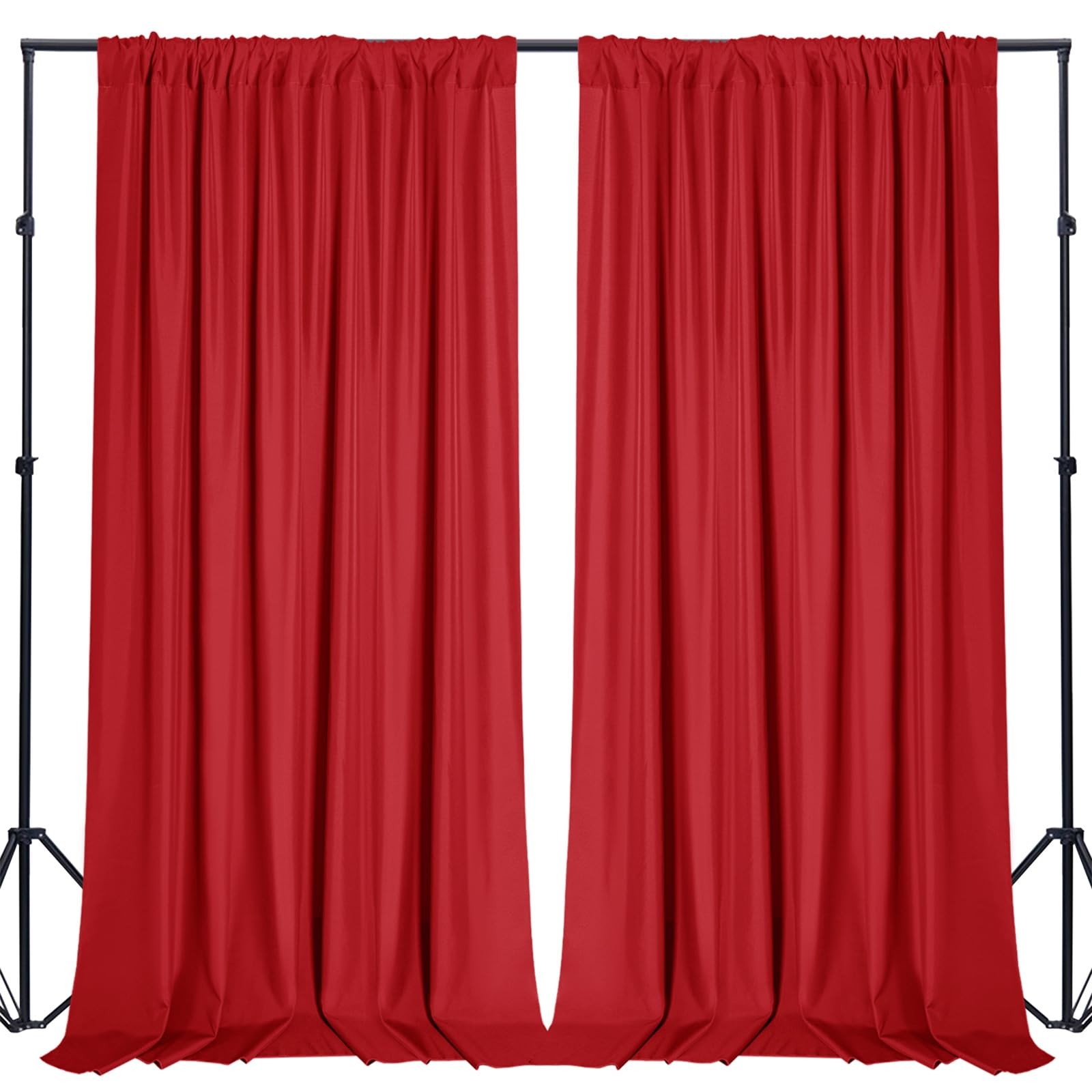 5x7ft Red Backdrop Curtains Polyester Wrinkle Free Drapes Party Wedding 2 Panels