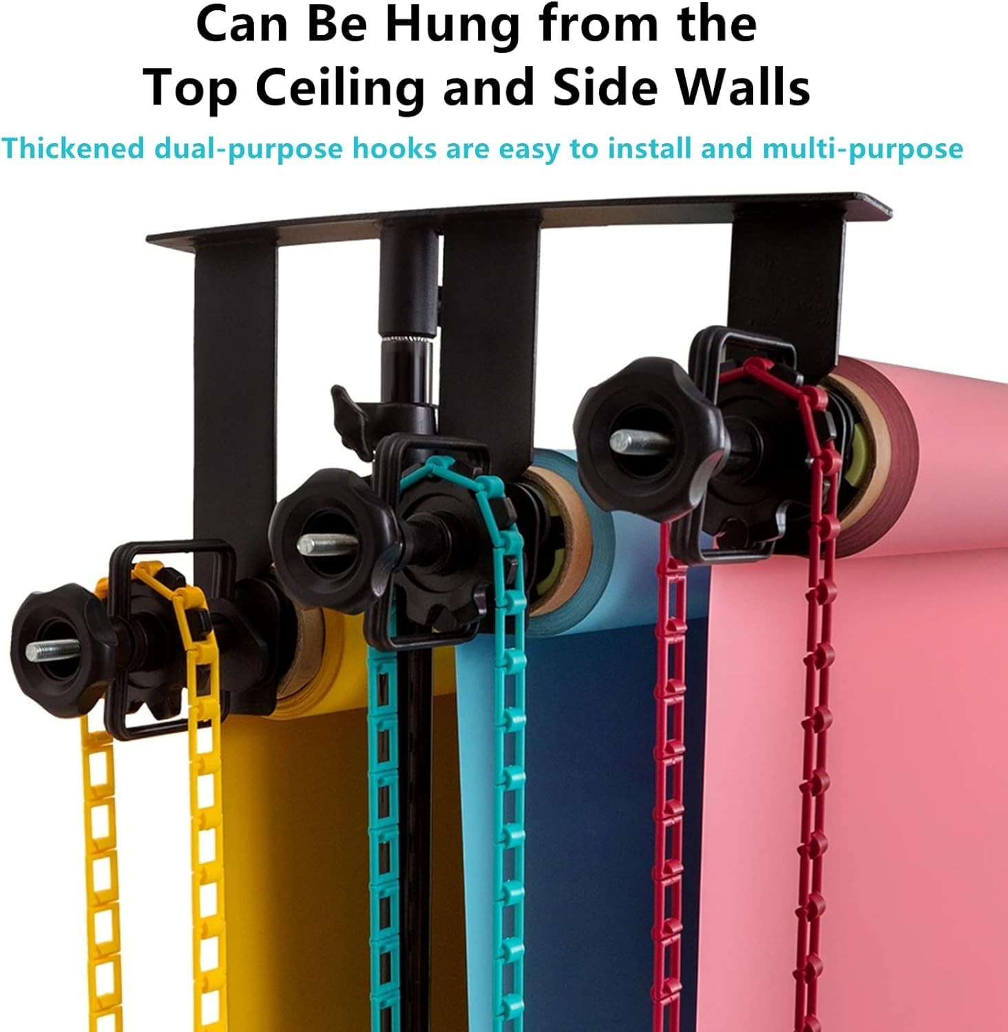 3 Roller Photography Backdrop Background Support Wall Mount Manual Pull Down …
