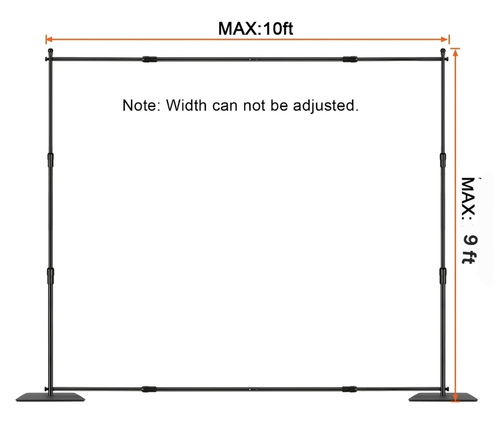 10×9 ft Heavy Duty Backdrop Stand Adjustable Photography Banner Stand Studio