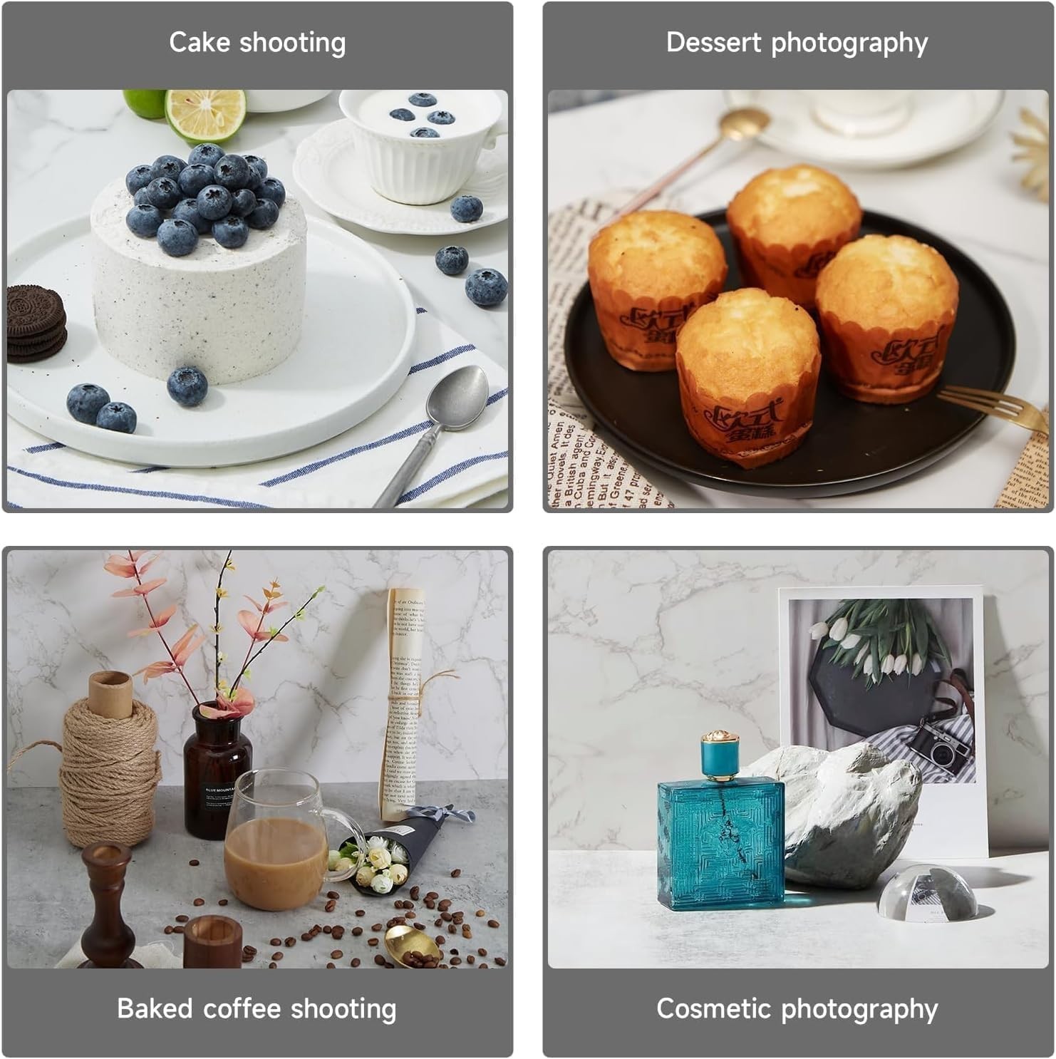 Professional 24×24 PVC Photo Backdrop Boards Set for Food & Product Photography