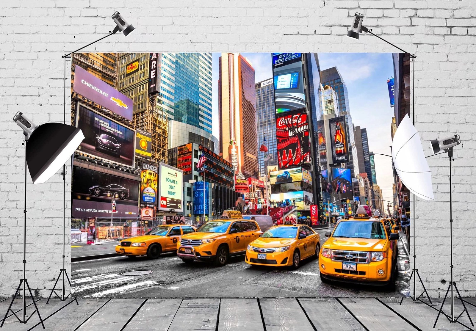 CORFOTO Fabric 7x5ft New York City Time Square Backdrop 7x5FT, N2-city-28