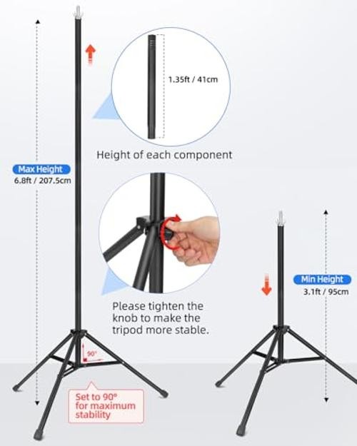 (HxW) T-Shape Photo Backdrop Stand, Portable Green Screen Stand Only 7x5ft