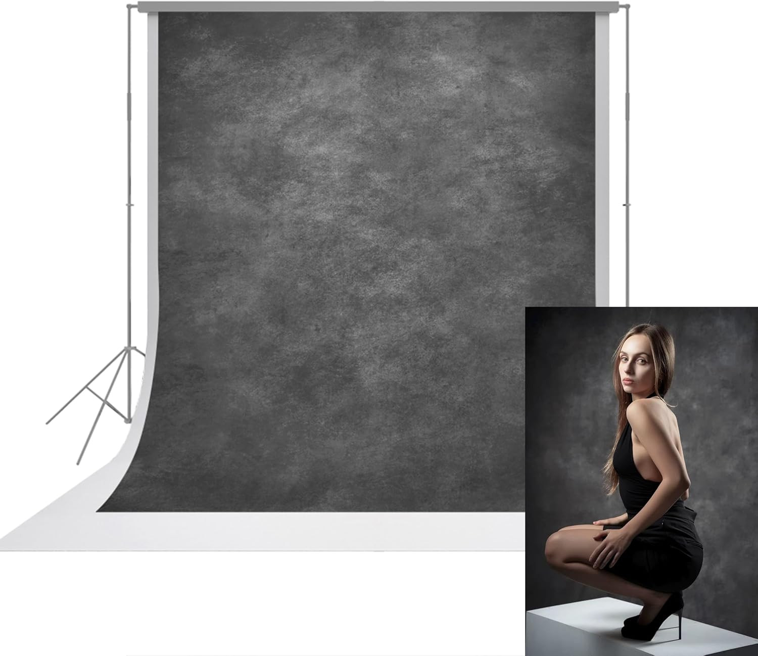 8×8 FT Grey Abstract Photography Backdrop Fabric Portrait Studio Background