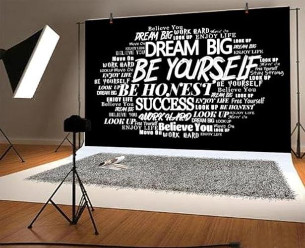 7X5ft Podcast Photo Backdrop Photography Background, Black 7X5FT Black&White