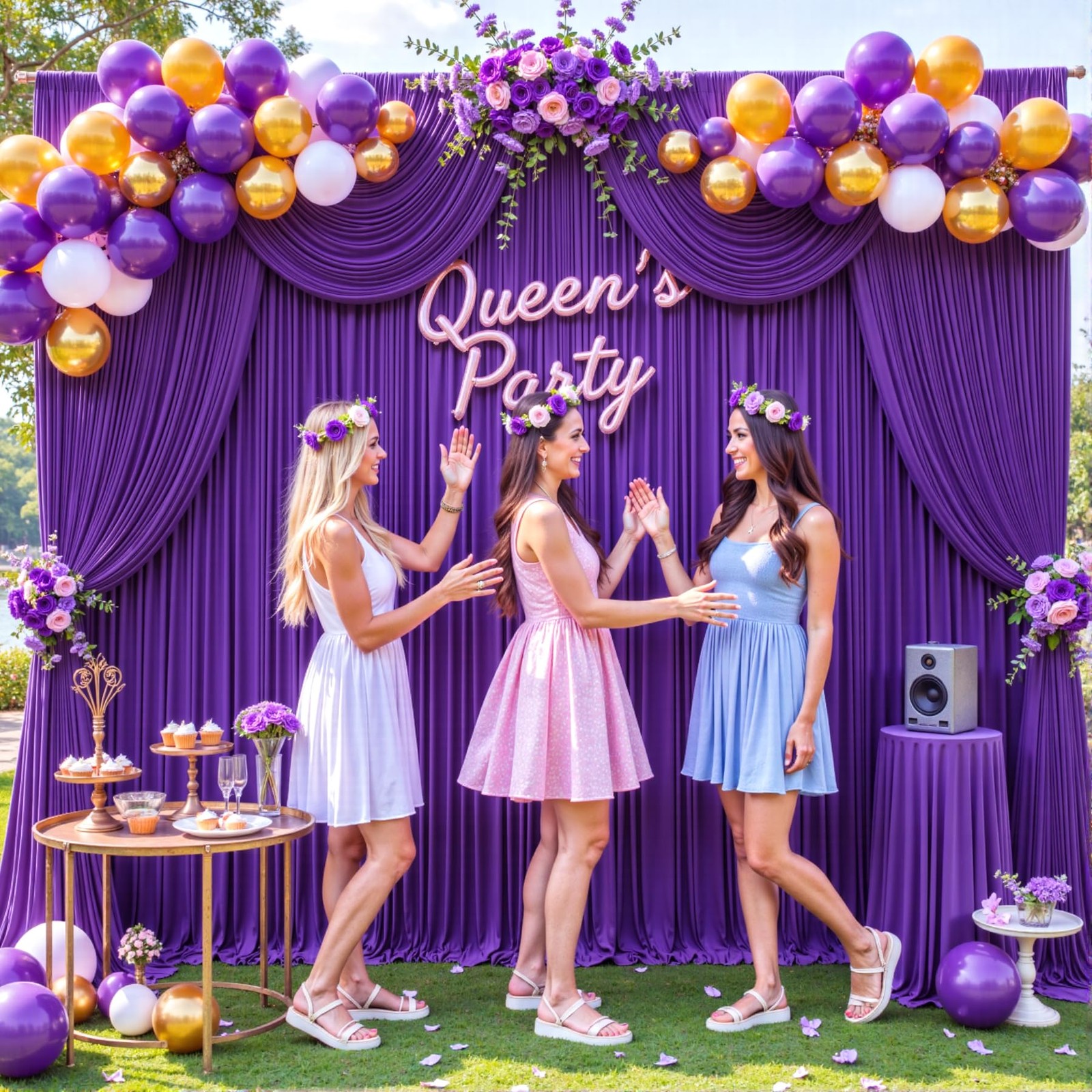 10ft x 10ft Purple Backdrop Curtain for Parties Purple Wrinkle Free Backdrop Dra