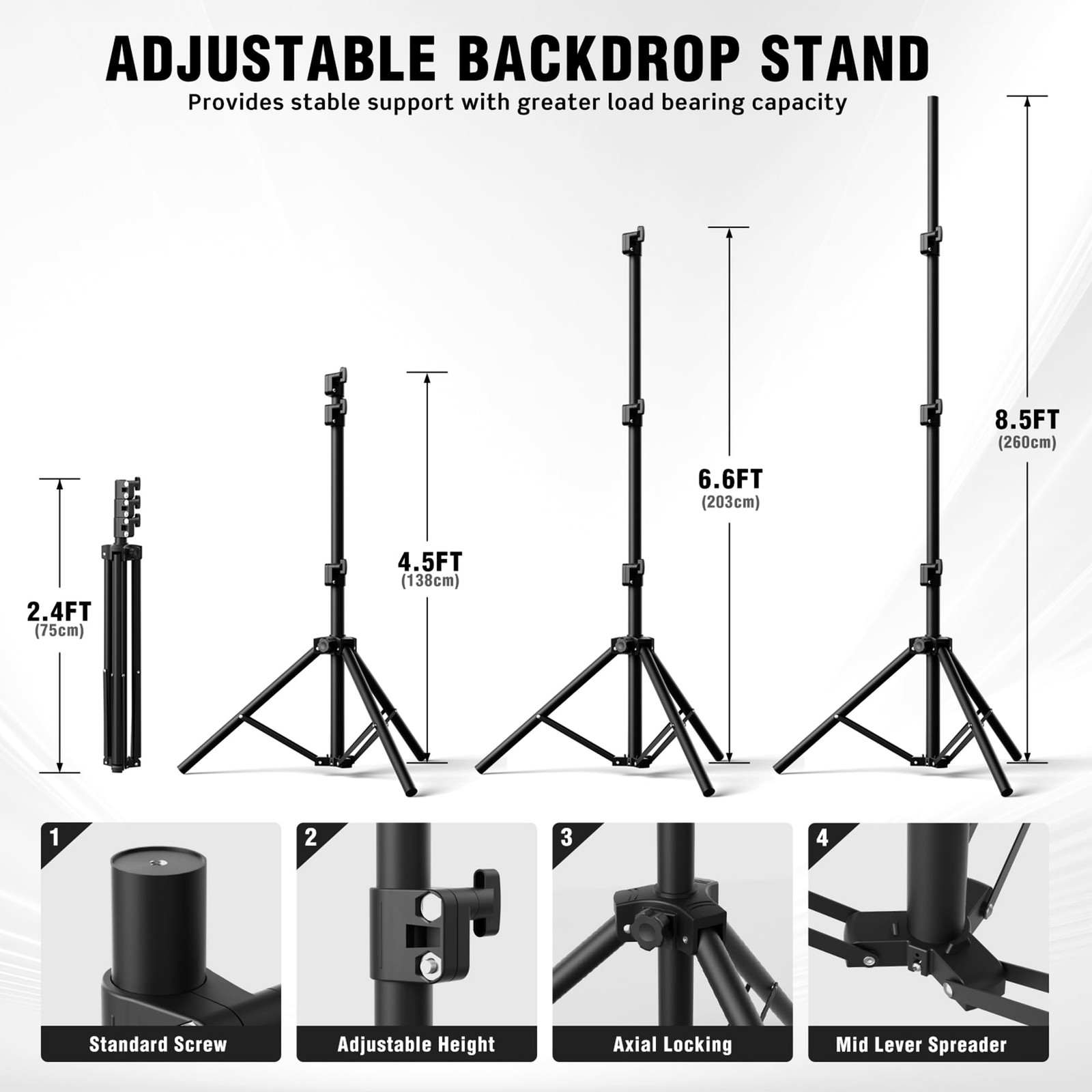 Backdrop Stand for Parties 10 x 8.5 FT, Heavy Duty Photography Backdrop Stand…