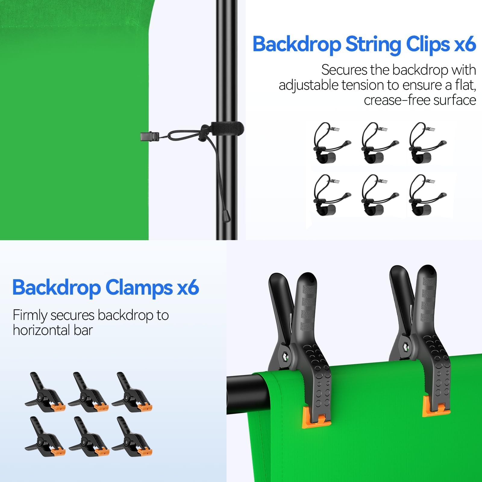 7 x 10ft Green Screen Backdrop Kit with Tripod Stand, Photography Background …