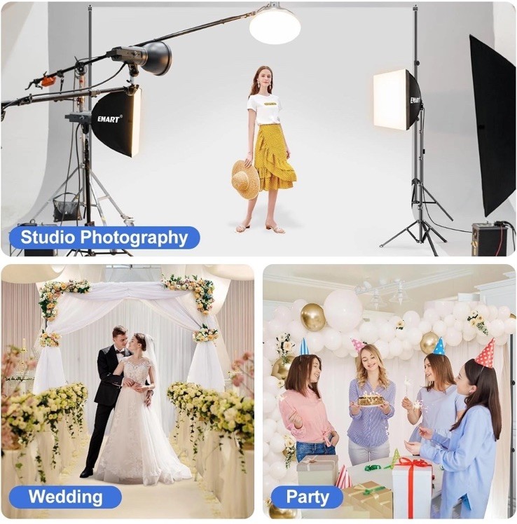 EMART Photo/Video Studio (EM-BS2030) Kit With Adjustable Background Stand 10 X 7