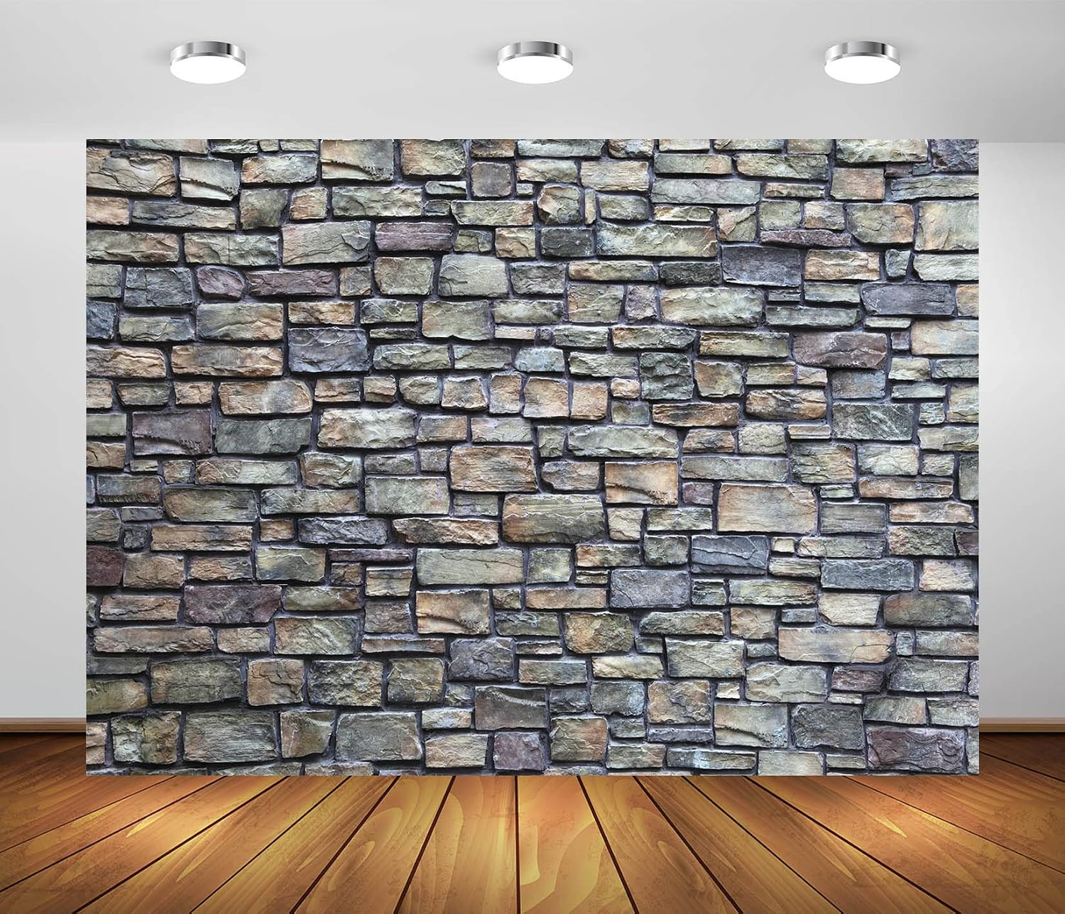 7x5ft Fabric Vintage Stone Wall Backdrop Rock Stone Brick Wall Background Backdr