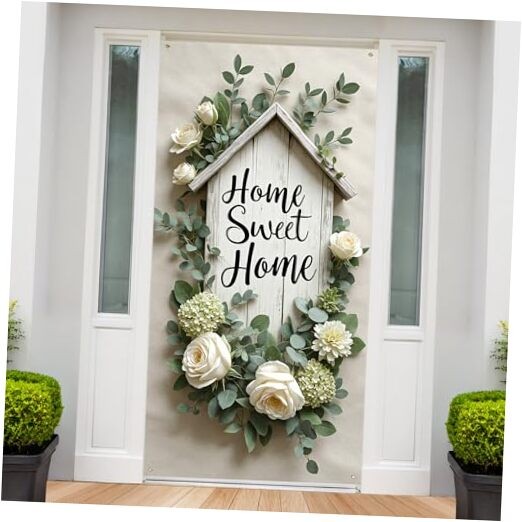 Home Sweet Home Door Cover Housewarming Party Decorations Door Banner Welcome