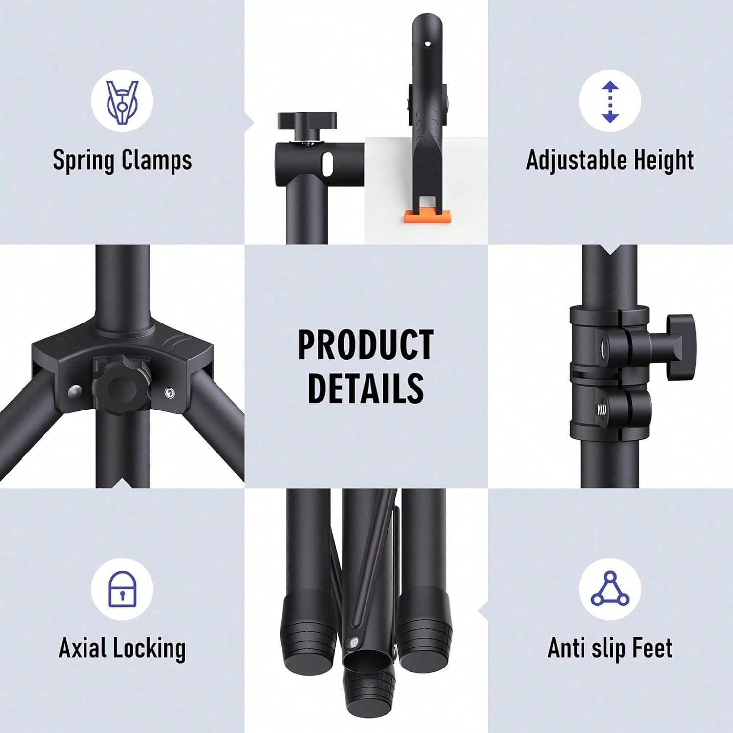 Adjustable Metal Backdrop Stand Kit 8.5ft x10ft Photo Background Support