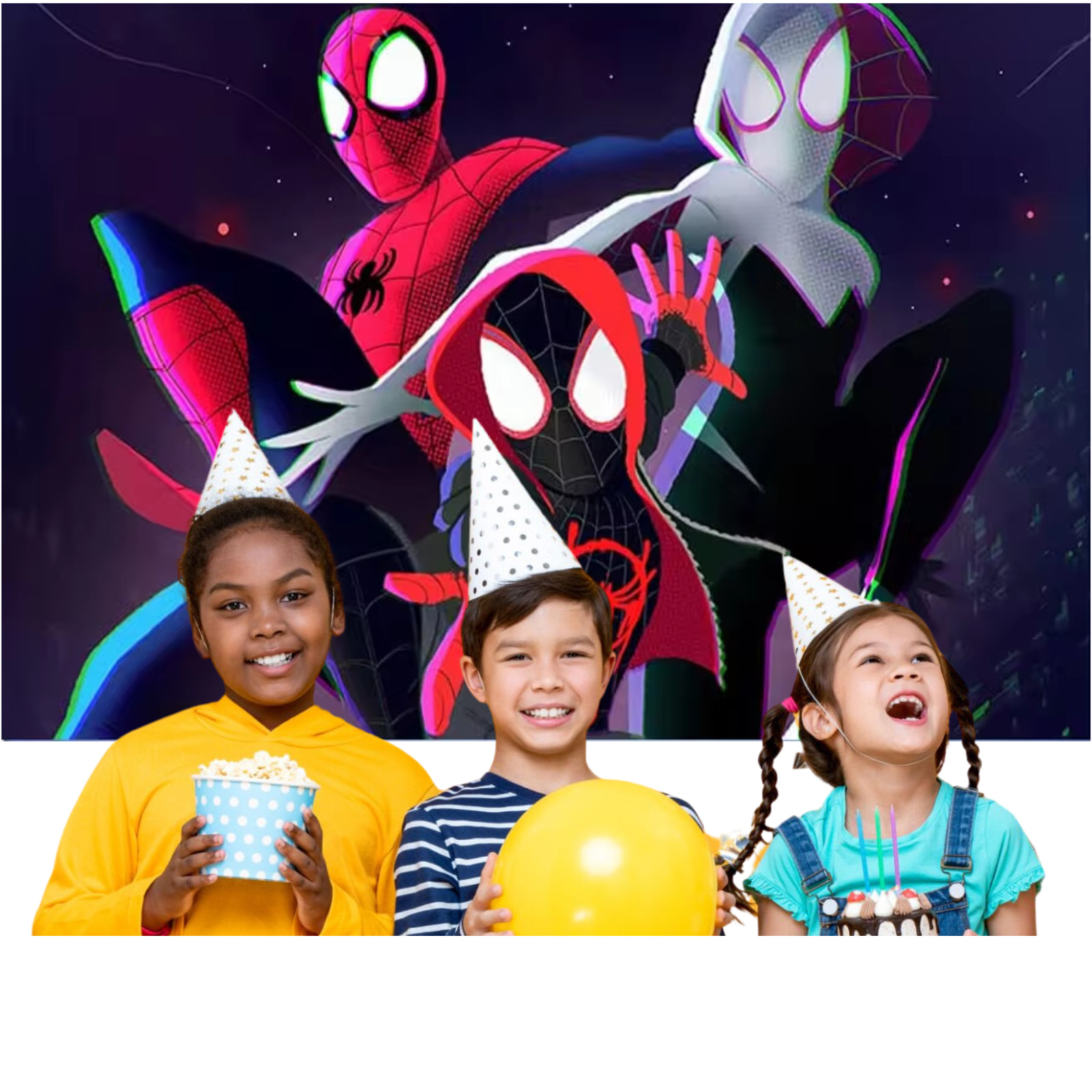 Spidey and His Amazing Friends 3 x 5 Foot Happy Birthday Backdrop Photo Banner