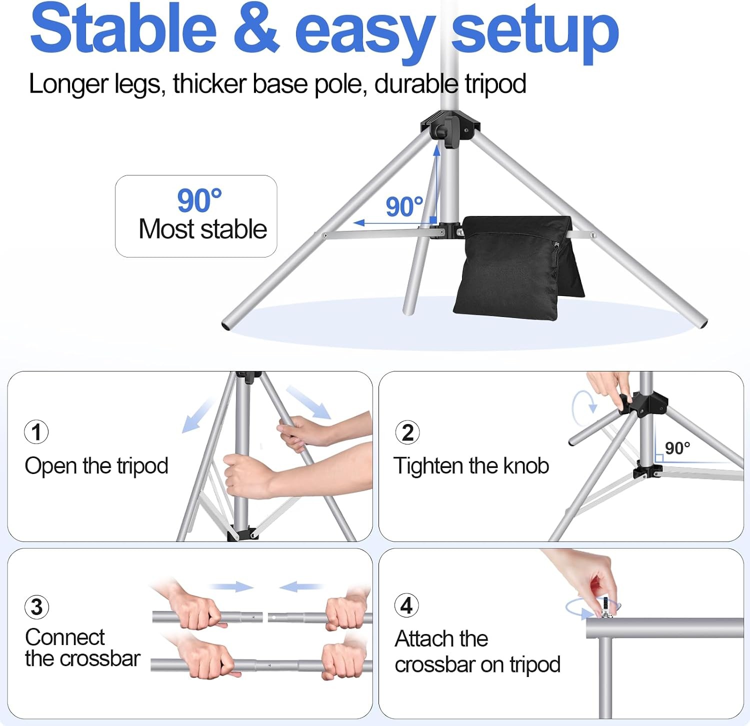 Backdrop Stand 10×8.5ft(WxH) Photo Studio Adjustable Background Stand Support