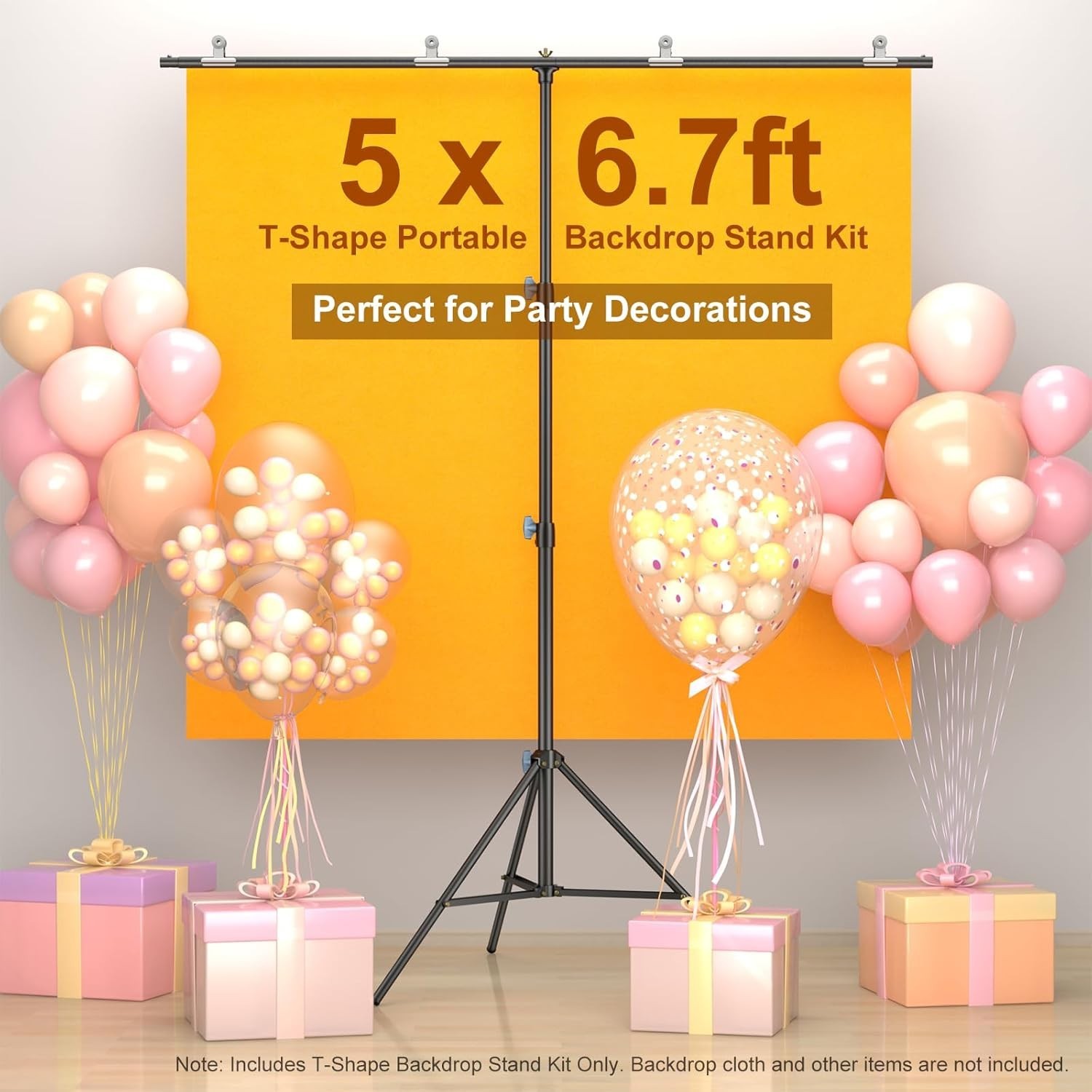 Zenith Portable T-Shape Backdrop Stand Kit – 5×6.7ft Adjustable & Lightweight