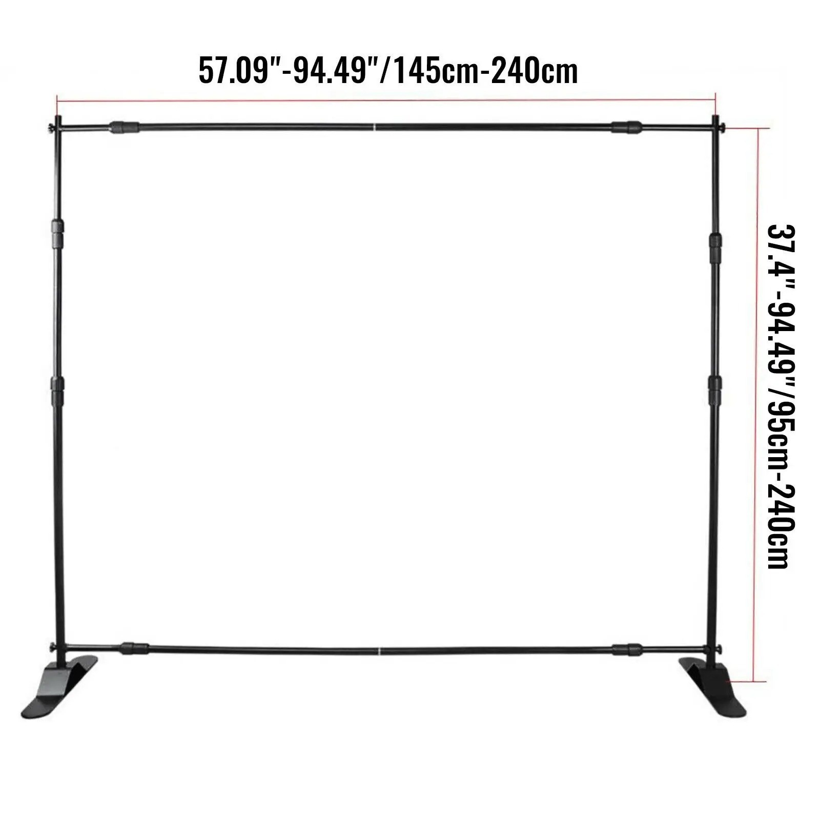 3×2.4M Backdrop Background Stand Adjustable Telescopic Backdrop Banner Stand