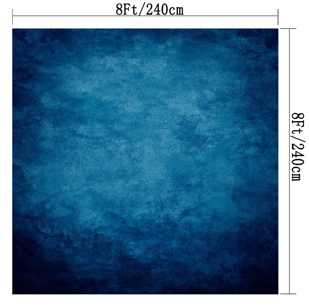 8x8ft Retro Art Blue Portrait Backdrop Graduation Photo Prop PGT030E Vinyl