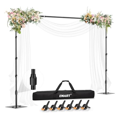 Backdrop Stand,(WxH) Adjustable Photo Background Stand with 10×8.5ft Black