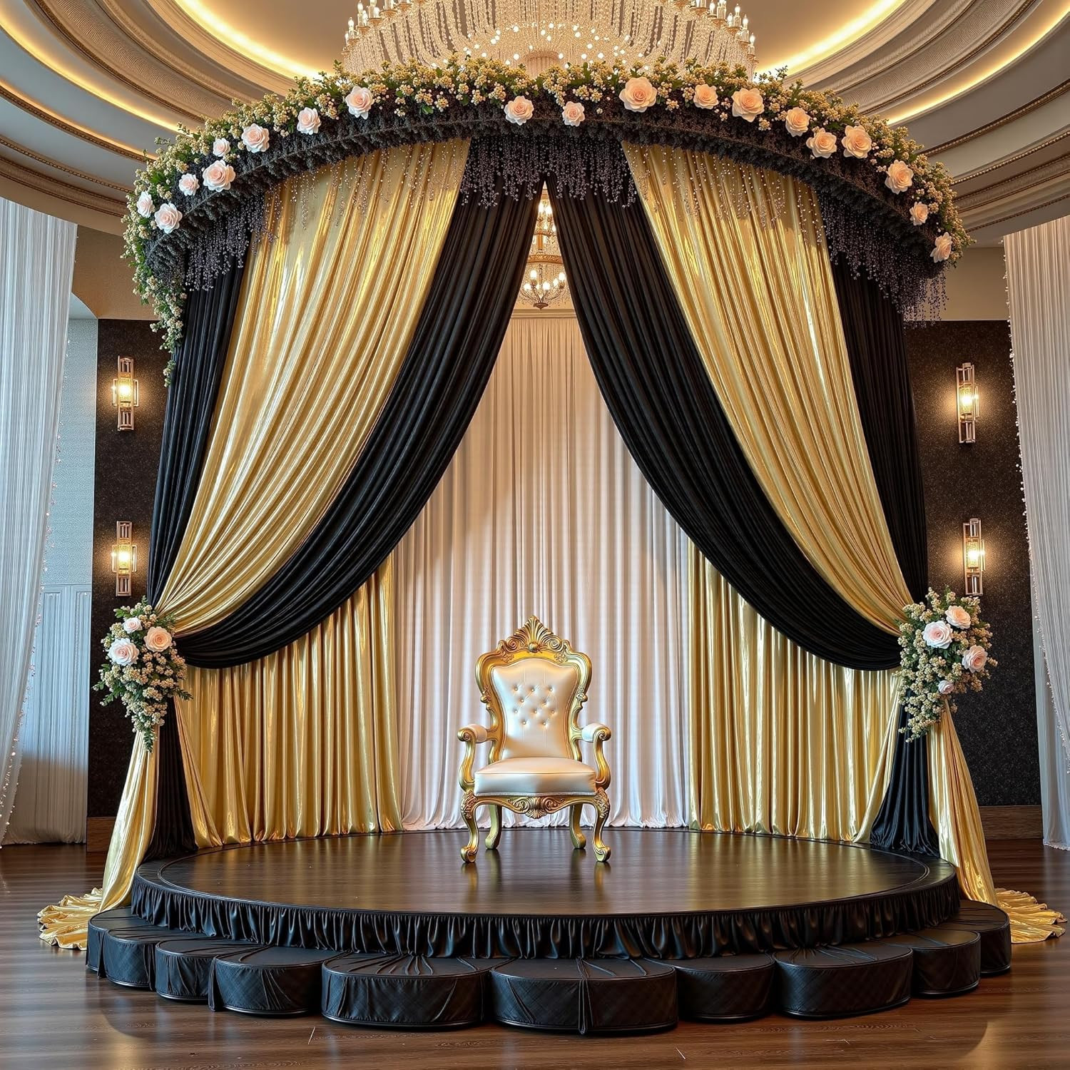 10x10FT Gold Sequin Backdrop Curtain – 2 Panels 5ft(W) x 10ft(H) Wrinkle Free Sh