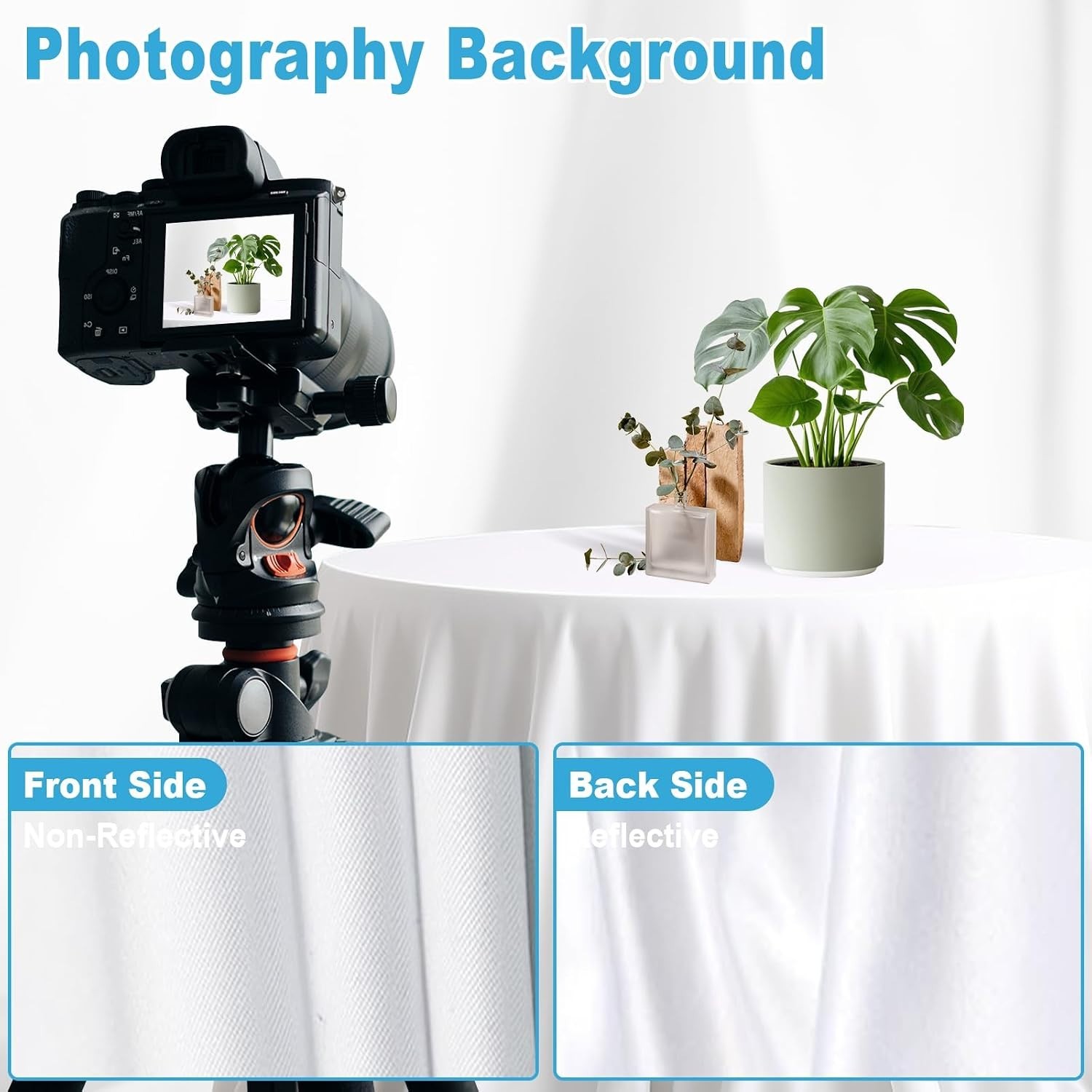 Lightweight 5×7 FT Reversible White Backdrop for Portraits & Product Photography