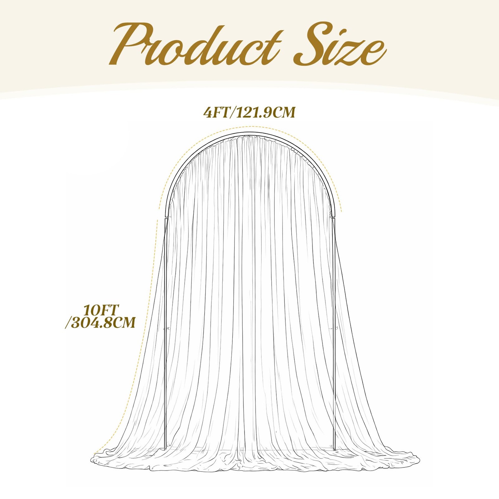 10x4ft Pink Tulle Wrinkle Free Double Arch Backdrop Cloth Sheer Curtains