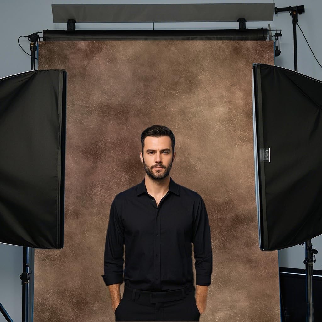 5×7 Ft Dark Brown Abstract Photography Backdrop Mottled Portrait Studio Prop